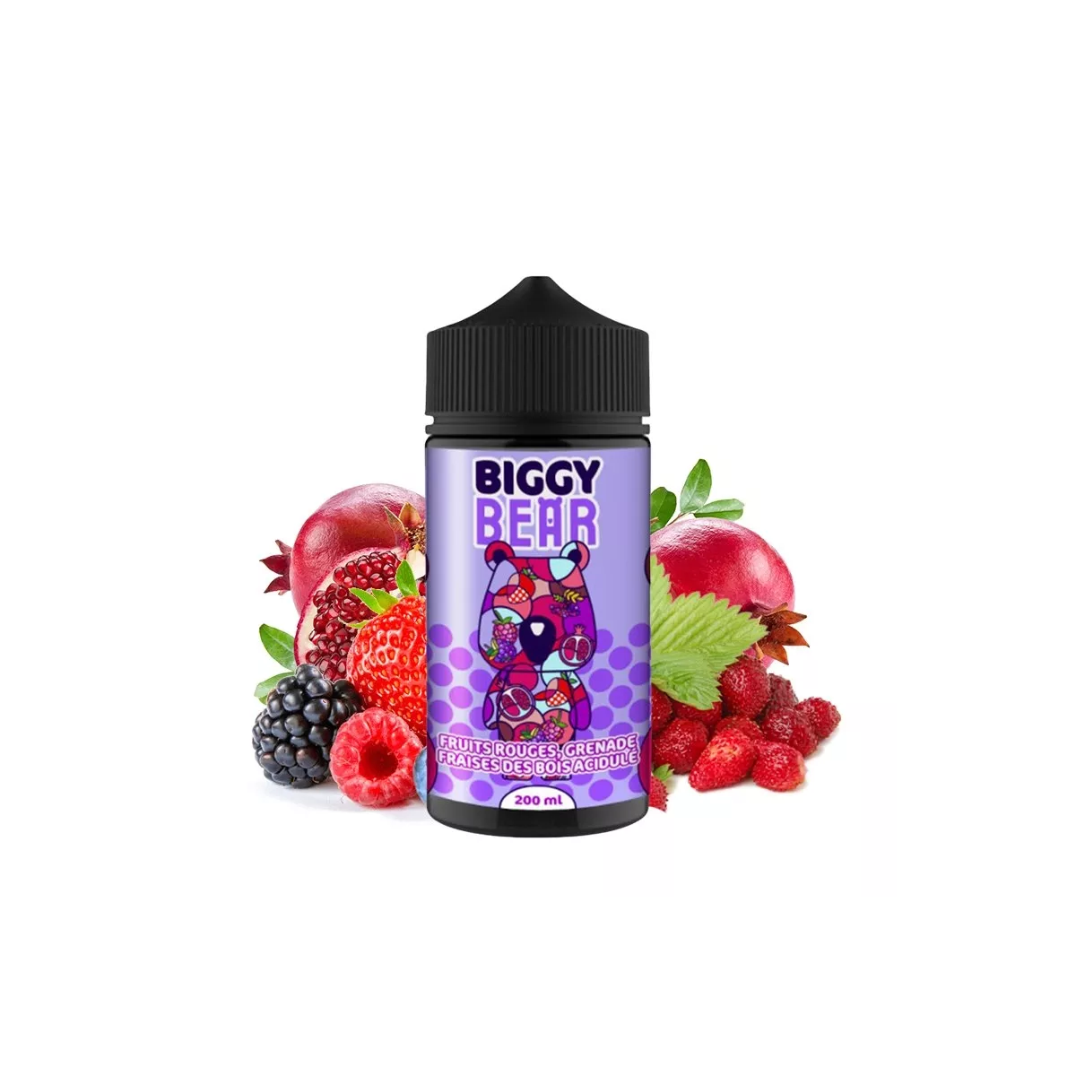 Biggy Bear - Czerwone Owoce Granat Pikantna Dzika Truskawka 0mg 200ml