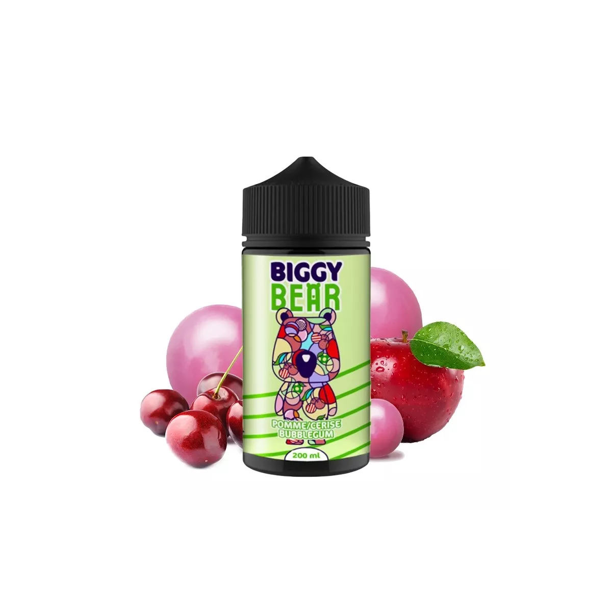 Biggy Bear - Appel-kersen kauwgom 0 mg 200 ml