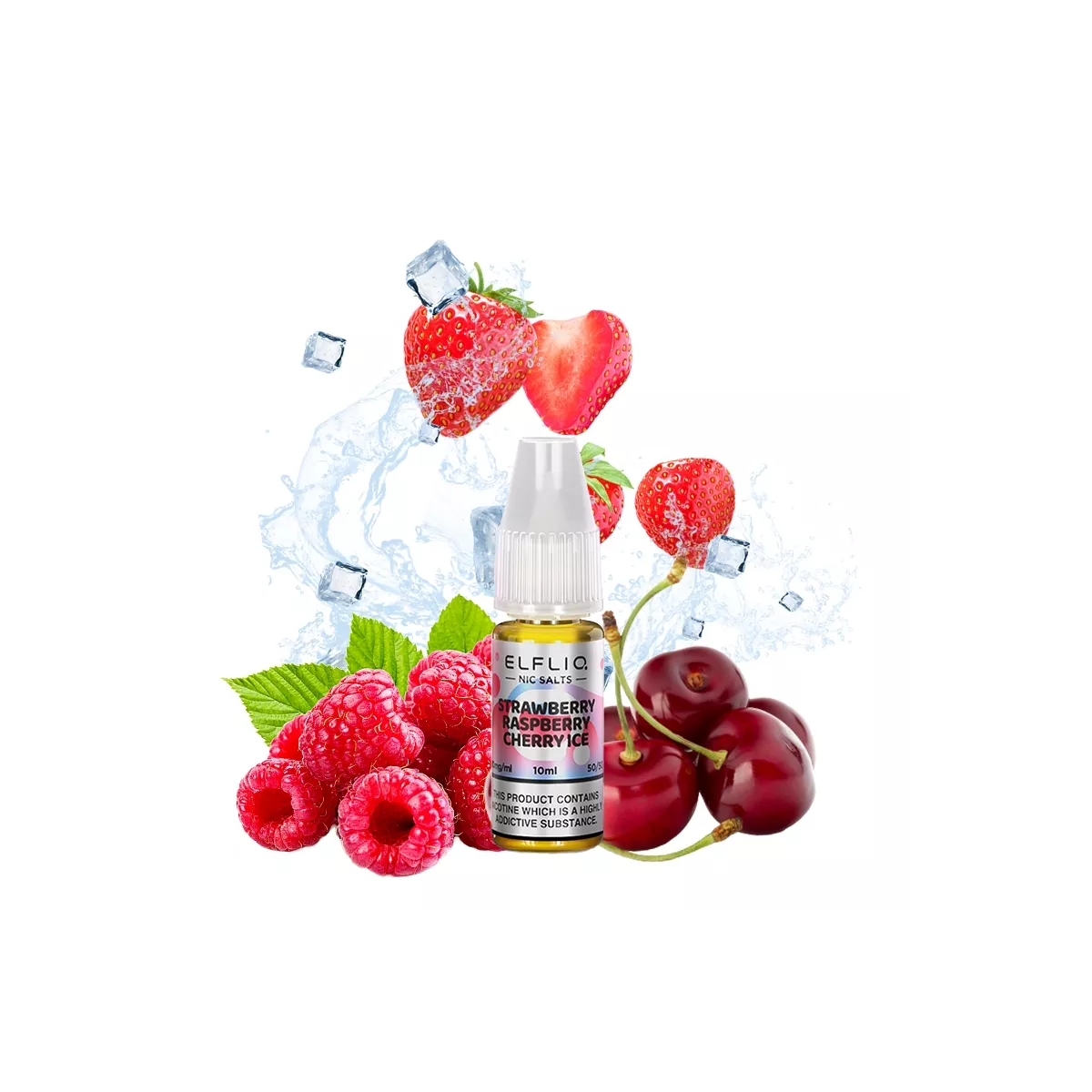 Elfliq di Elf Bar - Sale Ice Nic alla fragola, lampone, ciliegia, 10 ml