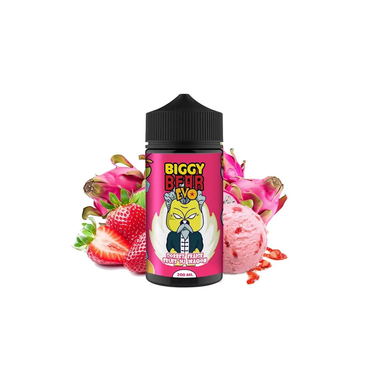 Biggy Bear - Aardbeiendraakfruitsorbet 0 mg 200 ml