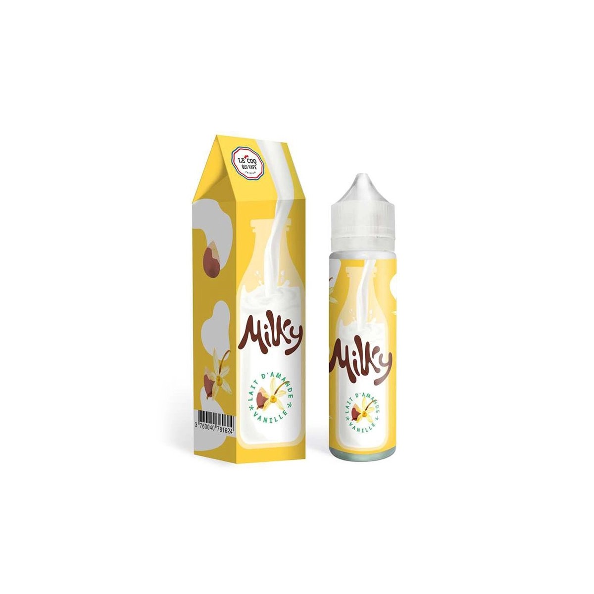 Milky by Le Coq Qui Vape - Lait d'Amande Vanille 0mg 50ml