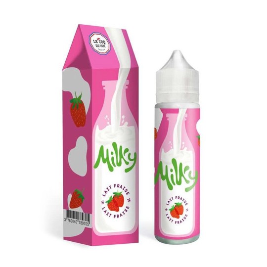 Milky de Le Coq Qui Vape - Leite Morango 0mg 50ml