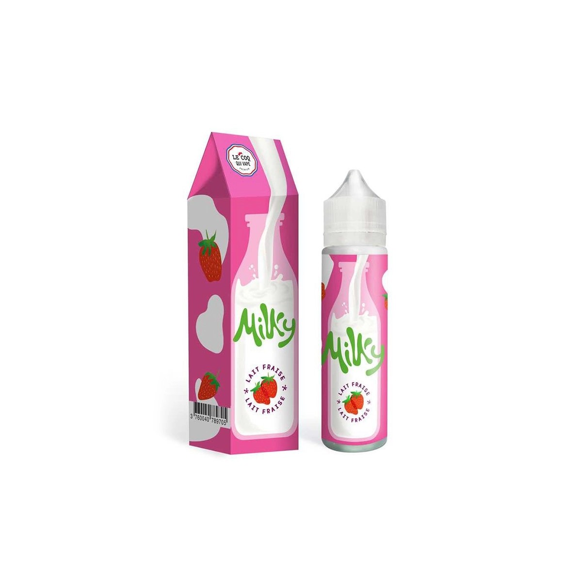 Milky by Le Coq Qui Vape - Lait Fraise 0mg 50ml