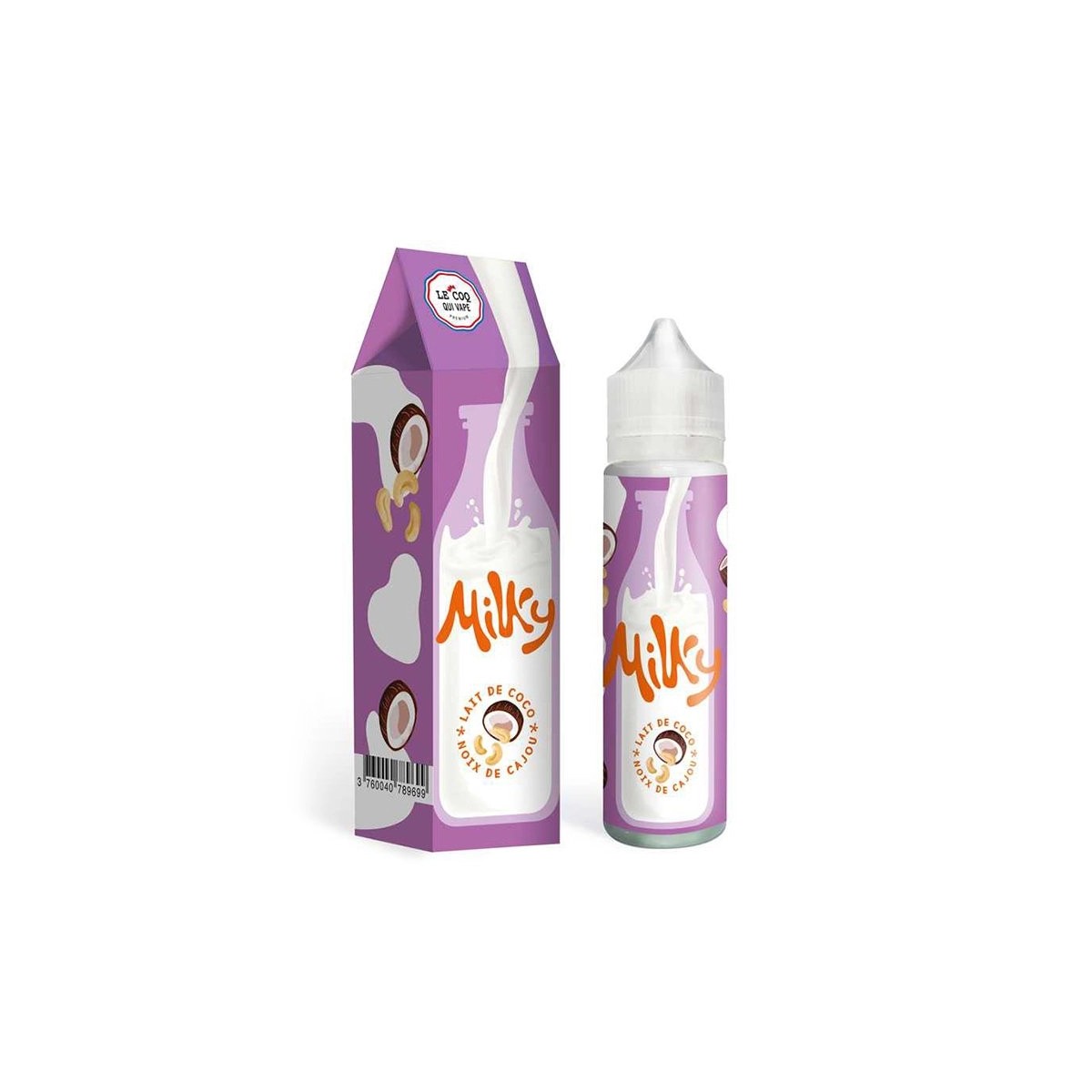 Milky by Le Coq Qui Vape - Lait de Coco Noix de Cajou 0mg 50ml