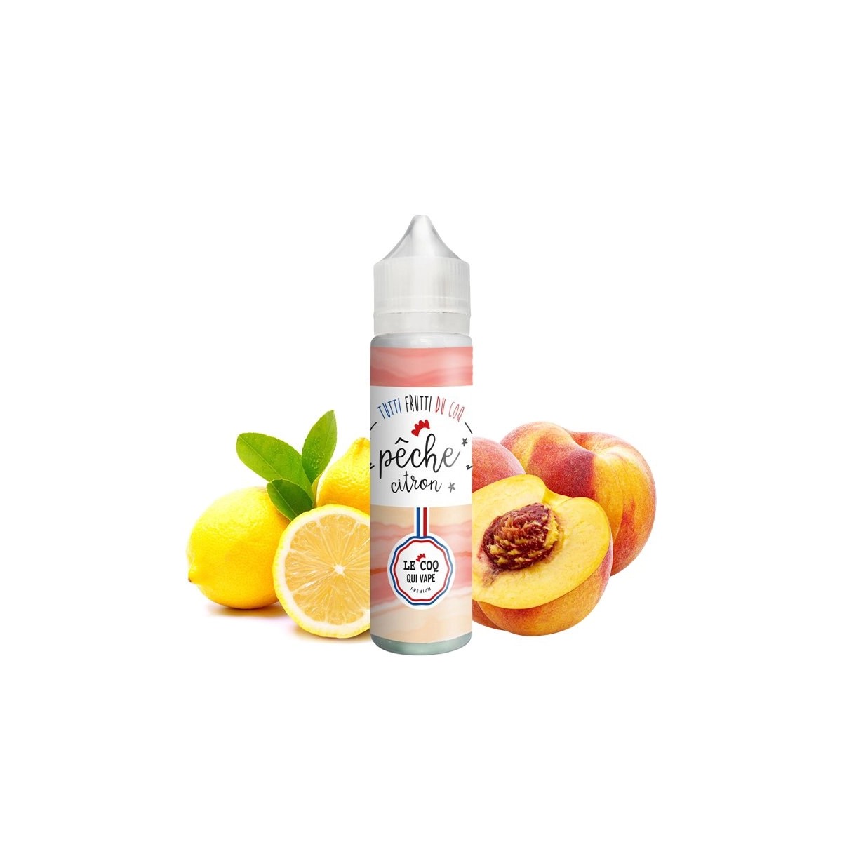 Le Coq Qui Vape - Pêche Citron 0mg 50ml