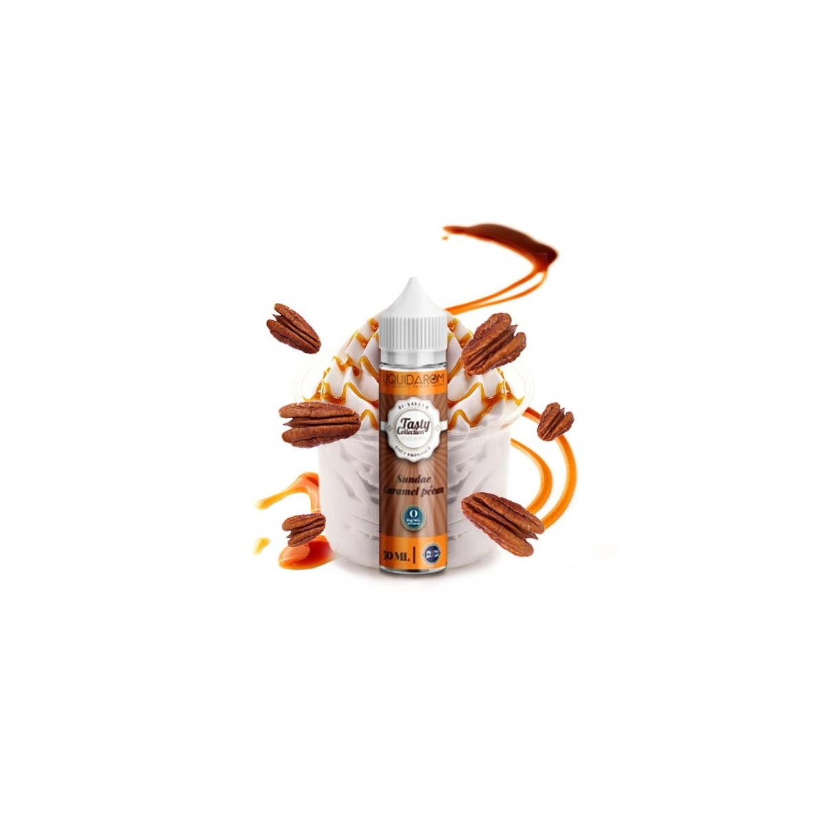 Coleção Tasty da Liquidarom - Sundae de Caramelo e Pecan 0mg 50ml