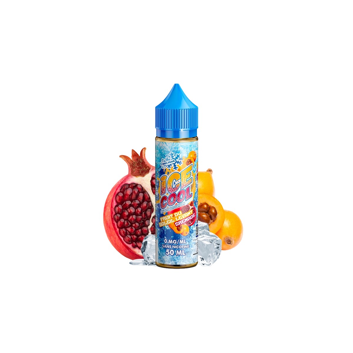 Ice Cool da Liquidarom - Romã Fruta do Sol Nascente 0mg 50ml