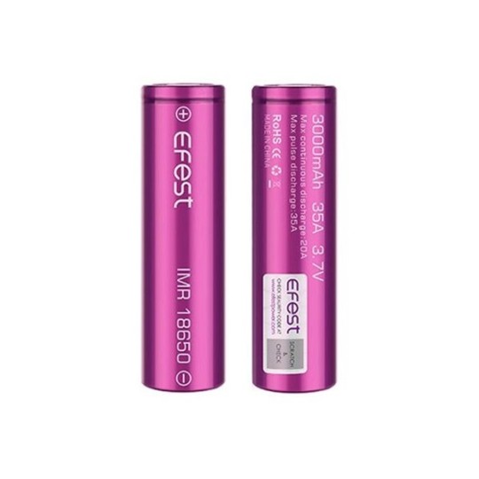 Efest - Wiederaufladbarer Akku 18650 3000 mAh 35 A mit flachem Oberteil