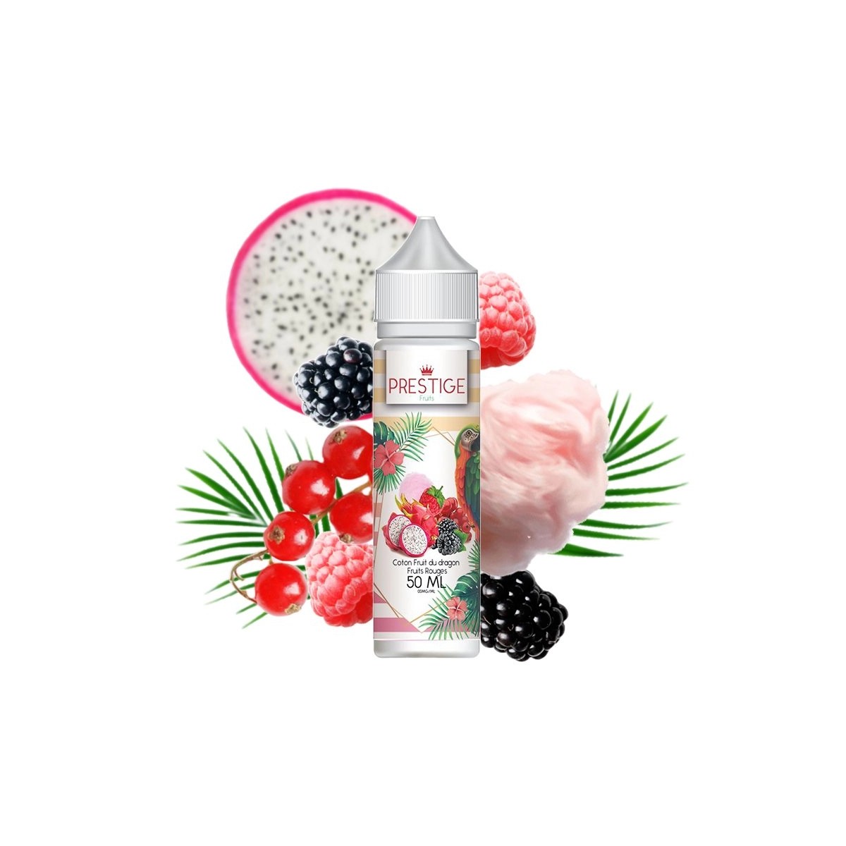 E-líquido Algodão Doce Fruta do Dragão Frutos Vermelhos 50ml Prestige Fruits
