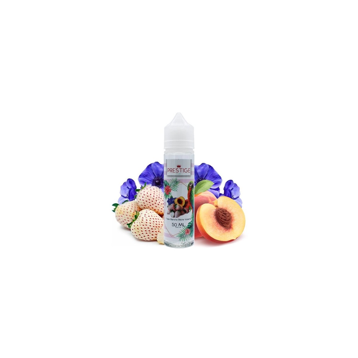 E-líquido Morango Branco Pêssego Roxo 50ml Prestige Fruits