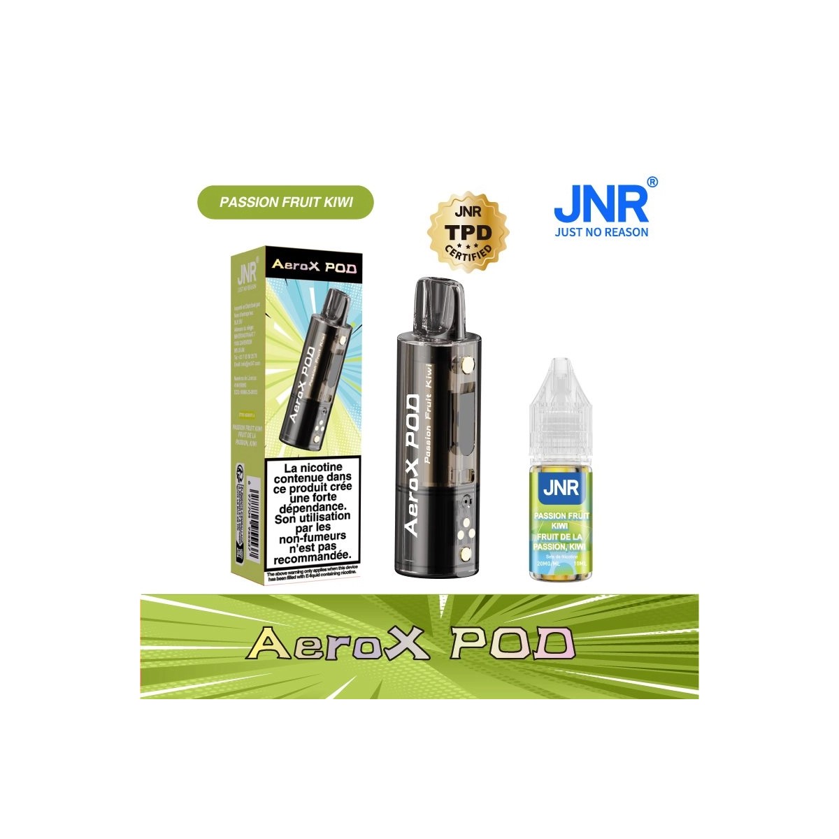 Cartouche JNR Aero X + 2 E-liquides