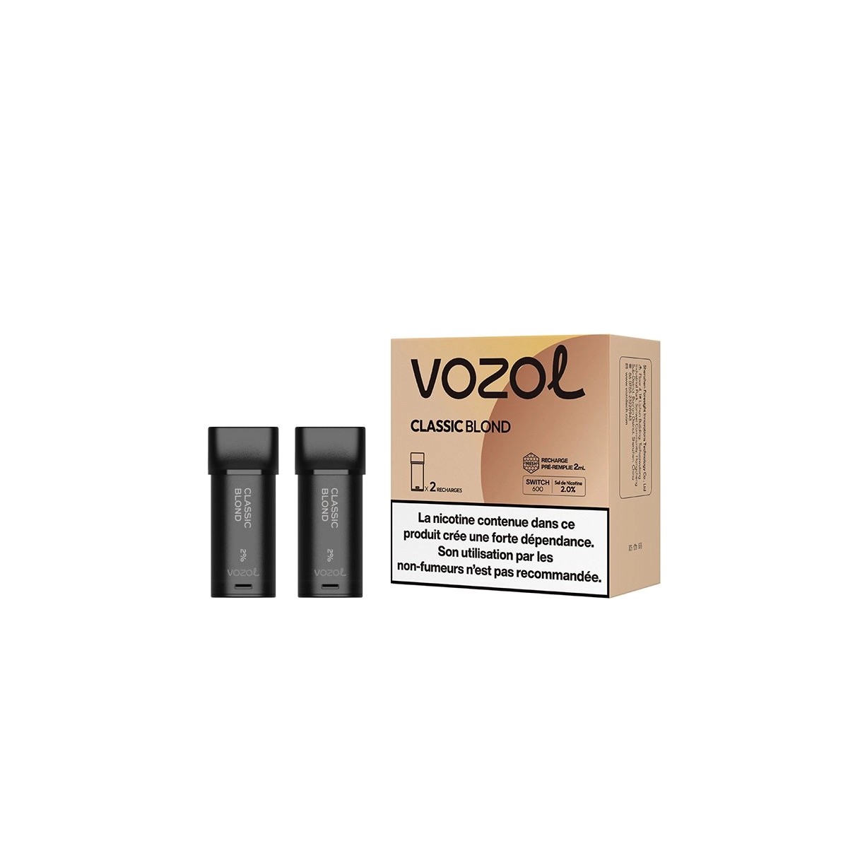 Vozol - Cartuccia Switch 600 Biondo Classico 2ml (2pz)